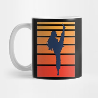 Retro Taekwondo Silhouette Mug